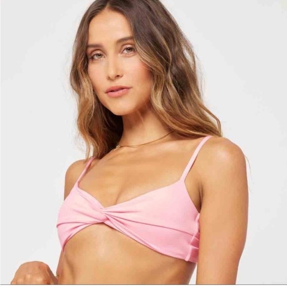 L*Space | Ringo Twist Bikini Top in Crystal Light Pink | XS - Picture 1 of 10